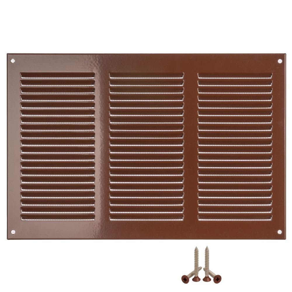 Lirast Brown 300 X 200 Mm Metal Ventilation Grille With Insect Protection, Grille For Ventilation, Exhaust Grille