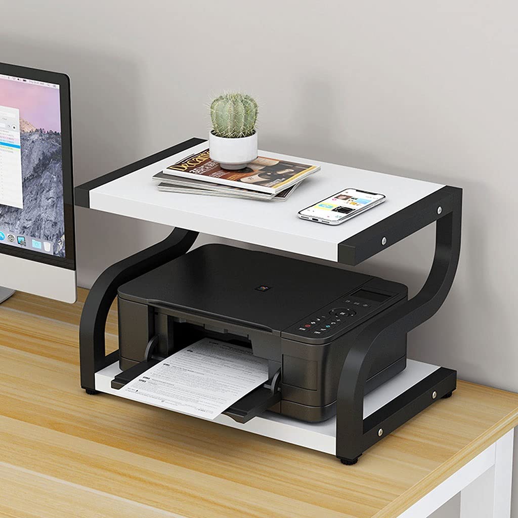 Libreria da tavolo TOMYEUS supporto per stampante desktop copie supporto stampante doppio scaffale portaoggetti scaffali libreria scaffali casa ufficio stoccaggio cucina articoli vari supporto da