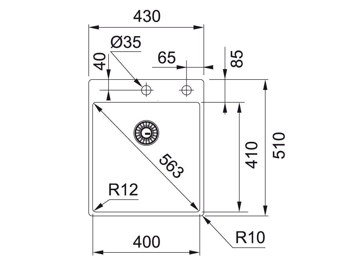 Franke Box BXX 210-40 A - 127.0375.341 Edelstahlspüle glatt
