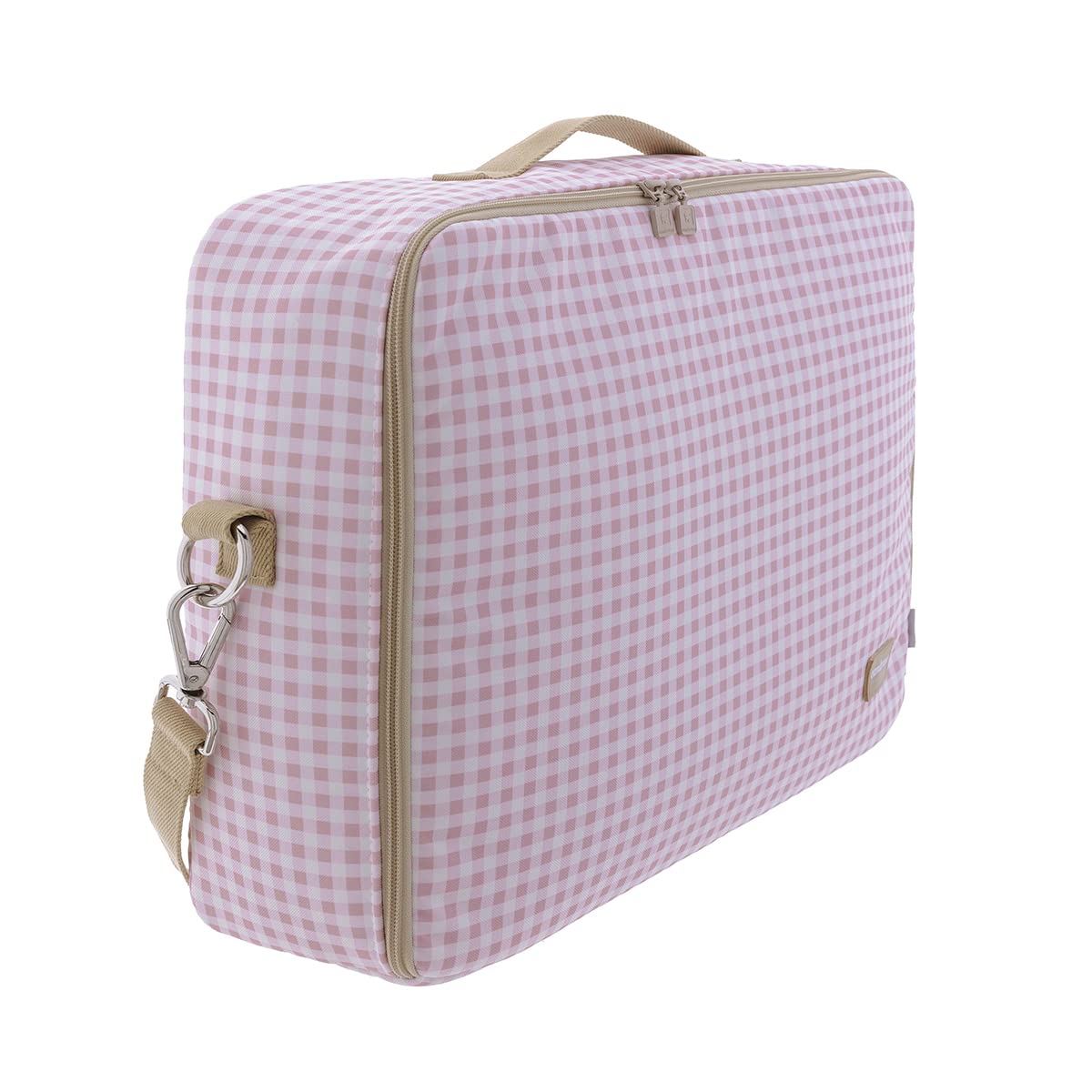 Cambrass - Maleta hospital para nacimiento del bebé - bolso de maternidad para las cosas necesarias para el recién nacido - maleta de viaje para bebés - Vichy Rosa 12x47x36 cm