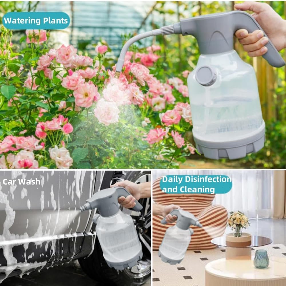 Electric Handheld Spray Bottle Plant Mister 0.8 Gallon for Indoor/Outdoor, 3L Large Automatic Watering Can Rechargeable Battery Powered Sprayer Adjustable Spout for Garden, Fertilizing, Cleaning