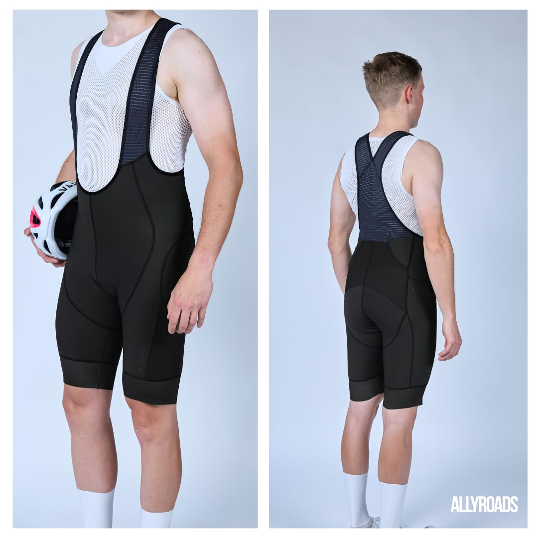 Gravel Cargo Bib Shorts Herren Fahrradhose mit 3D Sitzpolster,4 Taschen und Powerband-Radhose für Gravel, Bikepacking, Rennrad