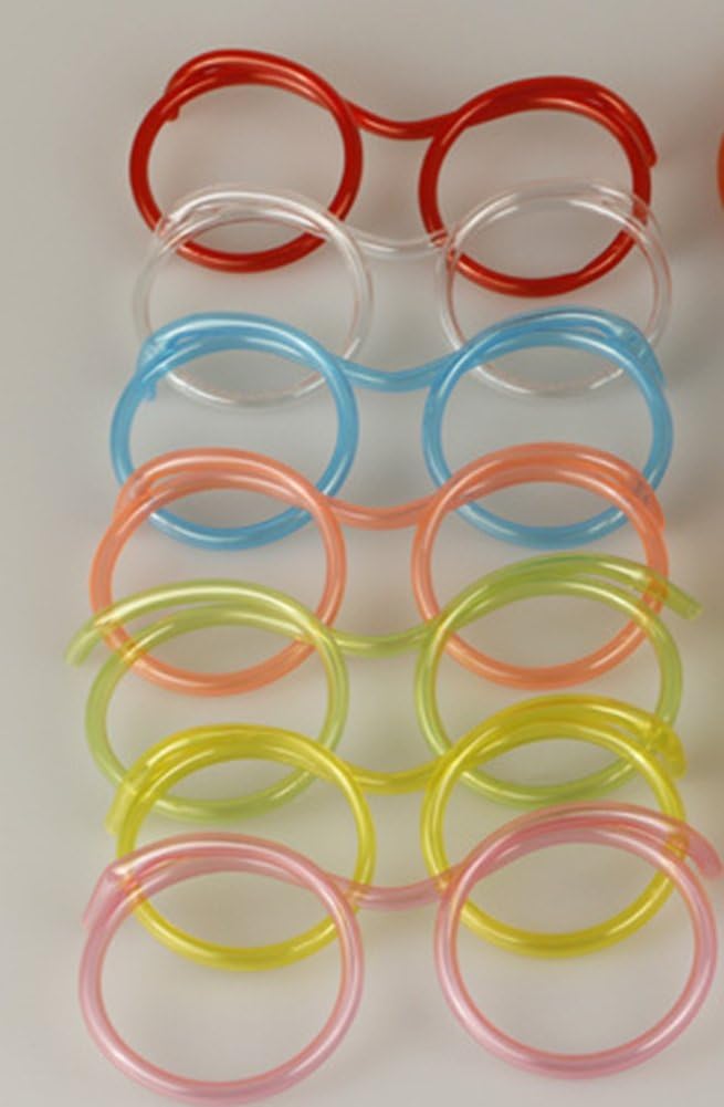 Priors Plastic DIY Drinking Straw Eyeglasses, Straw Glasses
