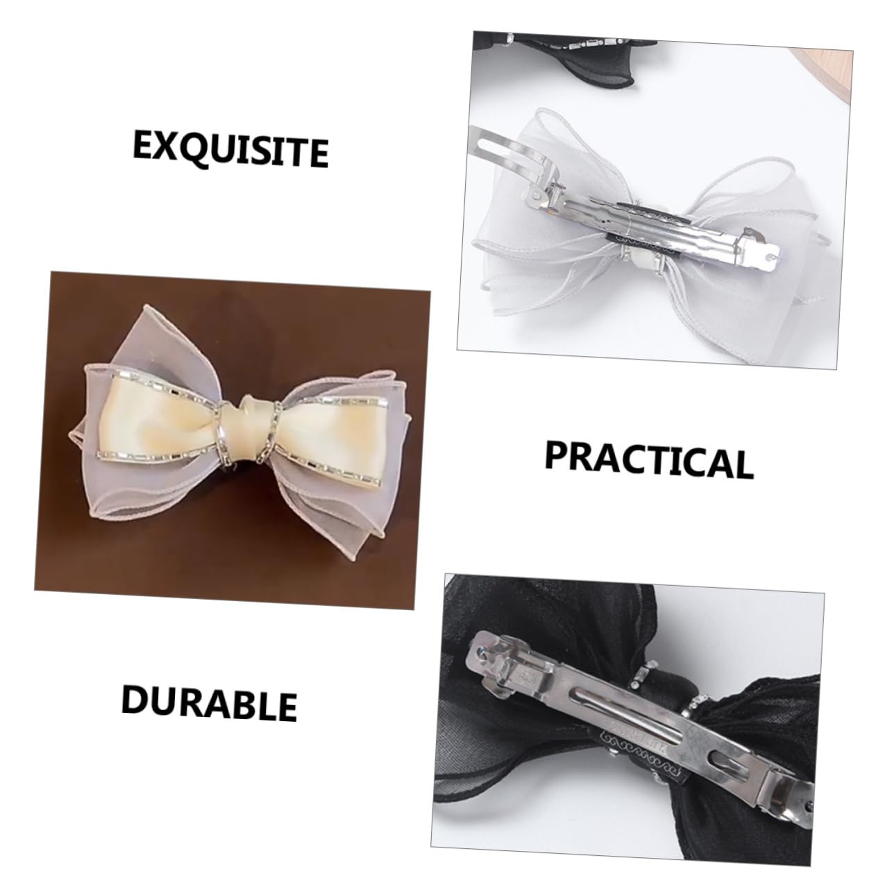 FRCOLOR 3 Set Di Fermagli Per Con Fiocco Per Coda Di Cavallo E Strass Per Bambine Accessori Per Alla Moda 2 Pezzi*3