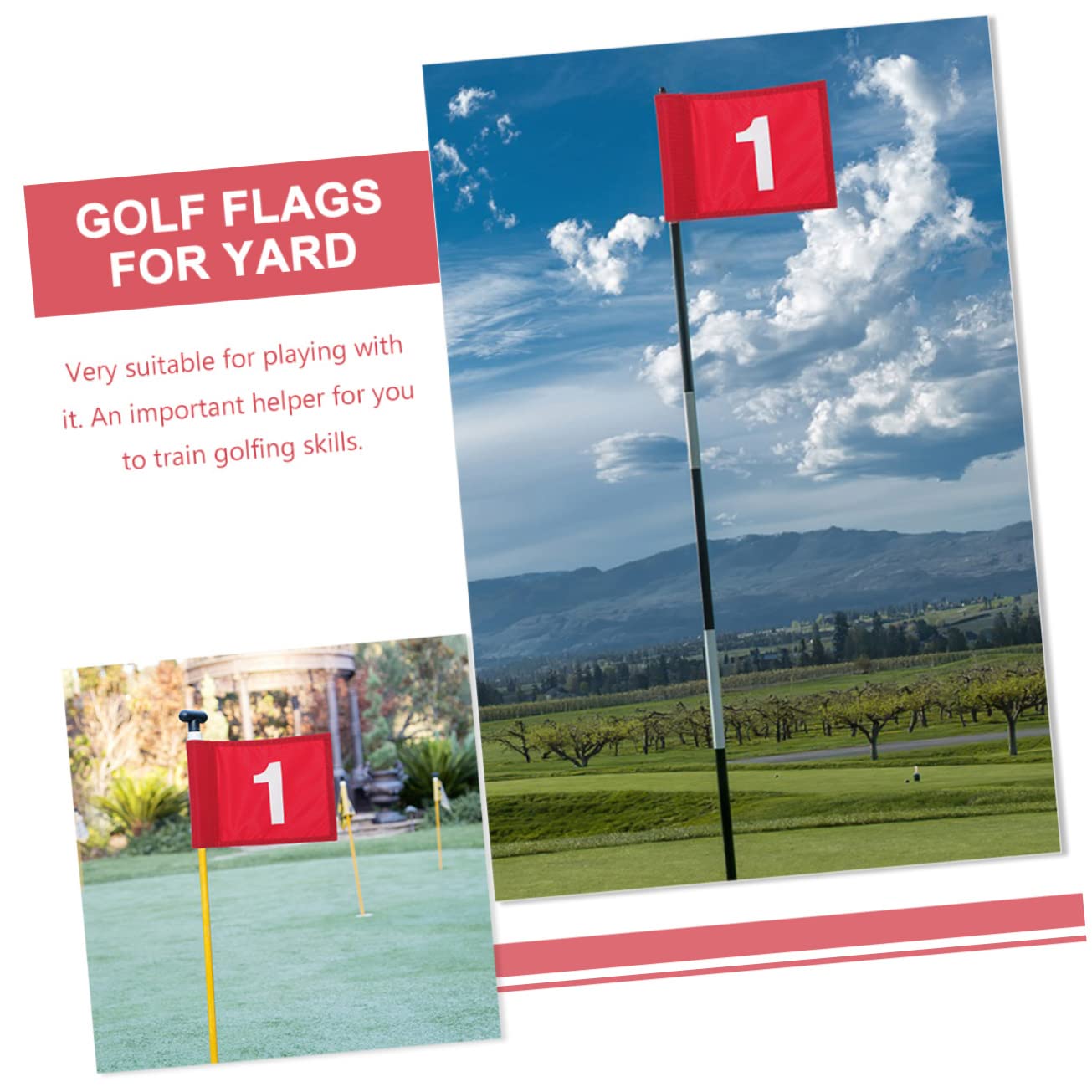ABOOFAN 8pezzi Golfing Flags Pratiche Per Allenamento Bandierine Numerate Antistrappo Per Abilità Golfistiche Per e Allenamenti Precisione