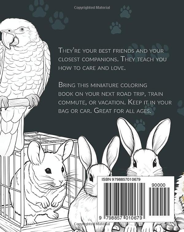 PETS Mini Coloring Book: Animal Coloring Pages - Pocket-sized and Travel Ready image 3