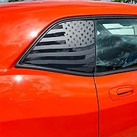 Vista 4 de Xinghe Calcomanías de bandera estadounidense para ventana trasera lateral, color negro mate para camioneta