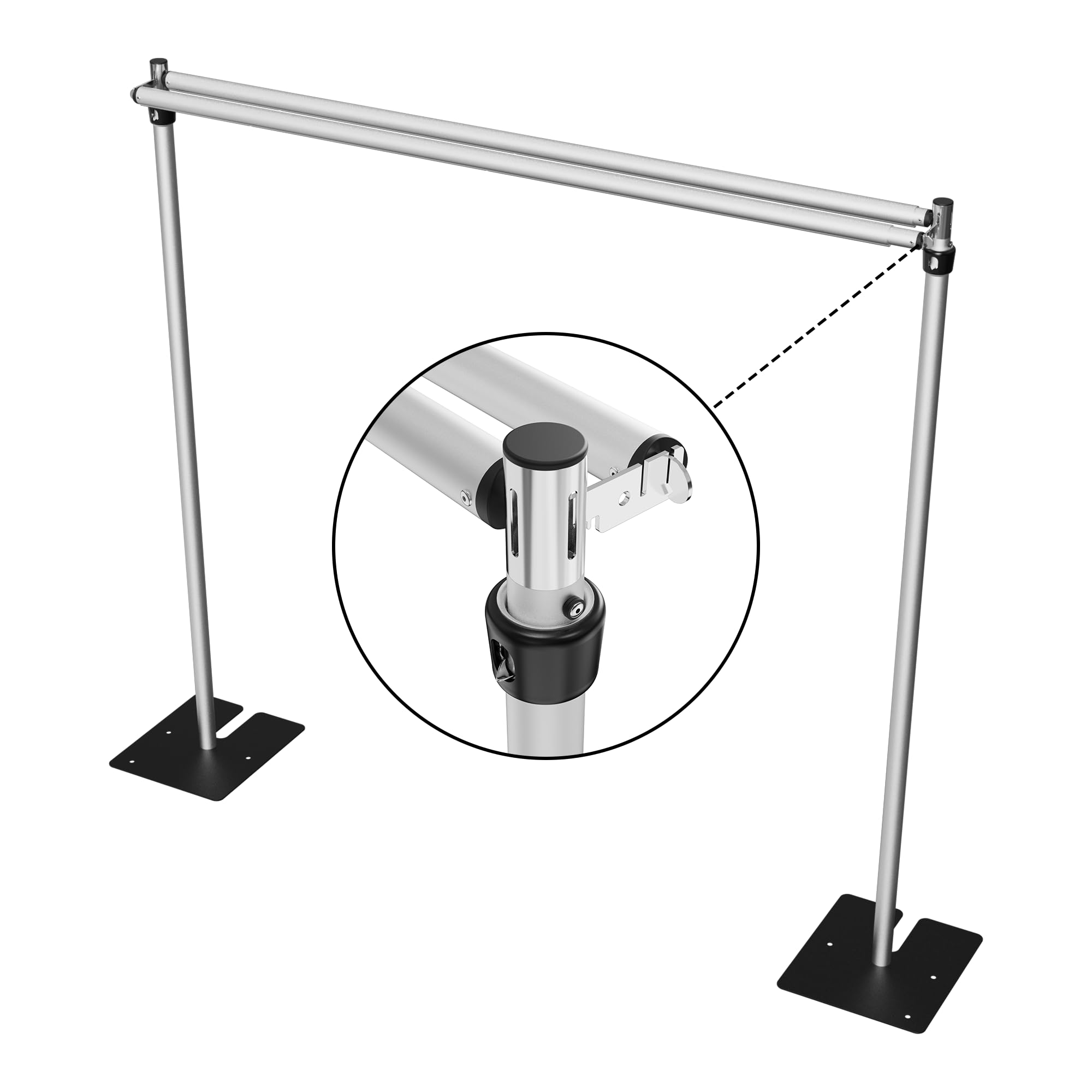 Heavy Duty Double Crossbar Backdrop Stand 10x10 Adjustable Metal Pipe and Drape Stand for Photography, Wedding, Party & Flower Wall Backdrop Display