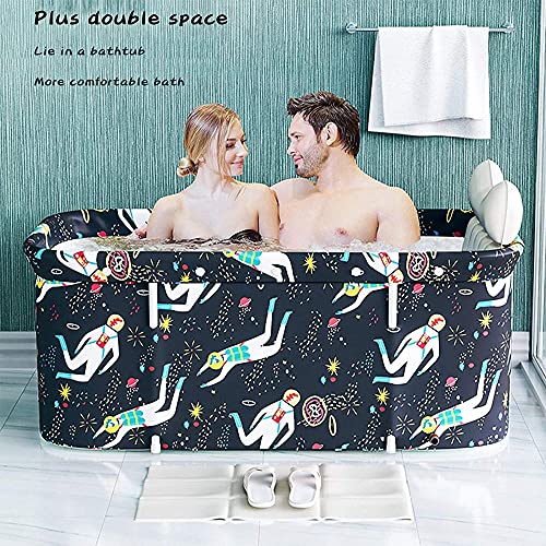 SSS Bañera Plegable portátil, Kit de bañera de bañera Kit de bañera de remojo bañera Familiar para niños Adultos Ducha… - Imagen 3