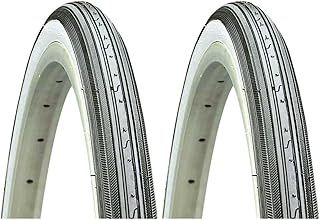 Kenda K34 27 x 1-1/4" White Wall Road Bike Tires, Wire Bead - Pair (2 Tires)