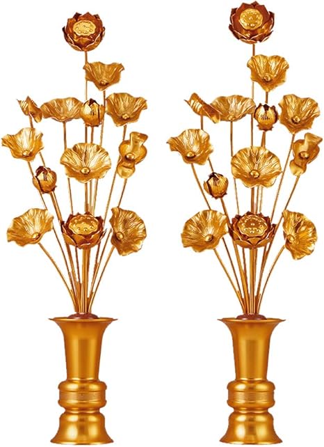 常花 仏花 常花セット 花立て お仏壇用仏具 蓮花 はすはな 花立付き 左右一対 2個セット 金メッキ 蓮華 仏壇 仏具 仏前 法事 法要 お盆 命日 飾り お彼岸 お供え 盂蘭盆会 初盆 新盆 祭壇 枯れない ゴールデンl 花立 華瓶 オンライン通販