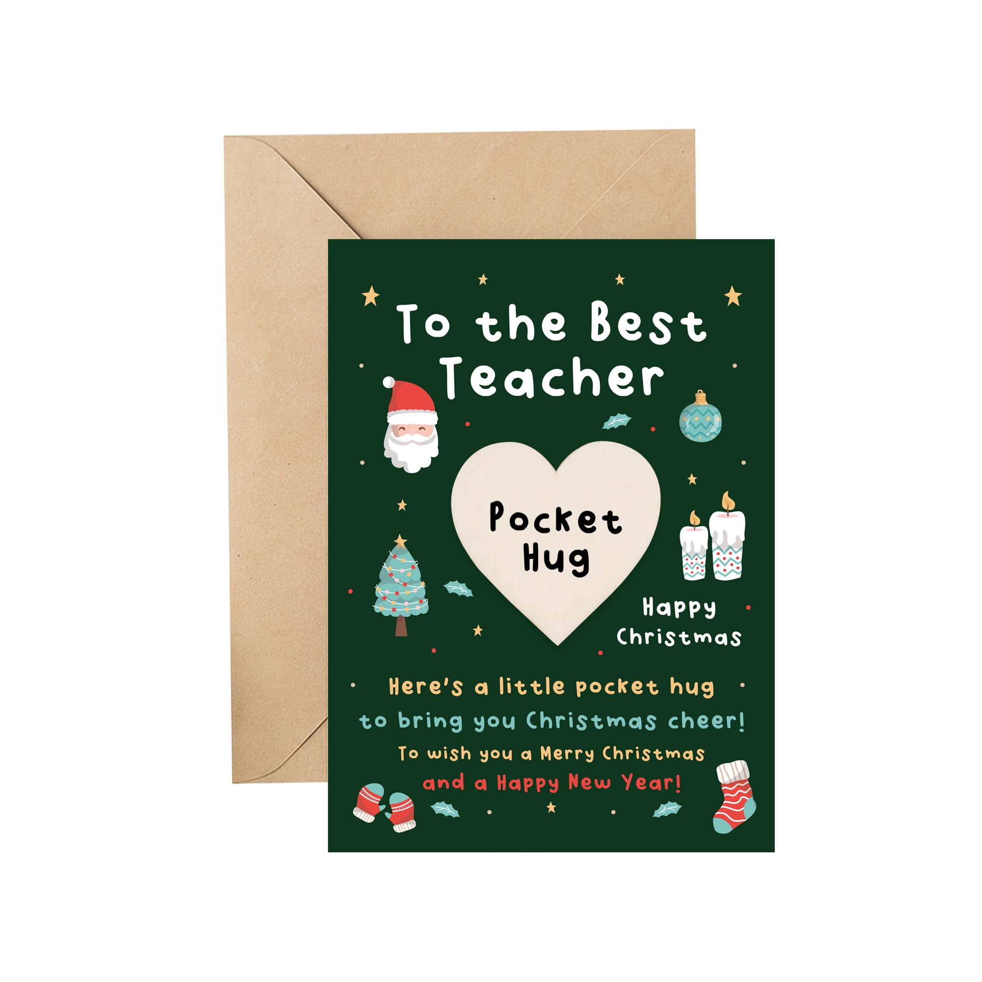 RED OCEAN Gifts for Teacher, Assistant, Keyworker, Mentor, Pocket Hugs Heart, Thank You Gifts, Gift For Christmas, Leaving School Nursery, Gifts For Women Men (Teacher Pocket Hug)