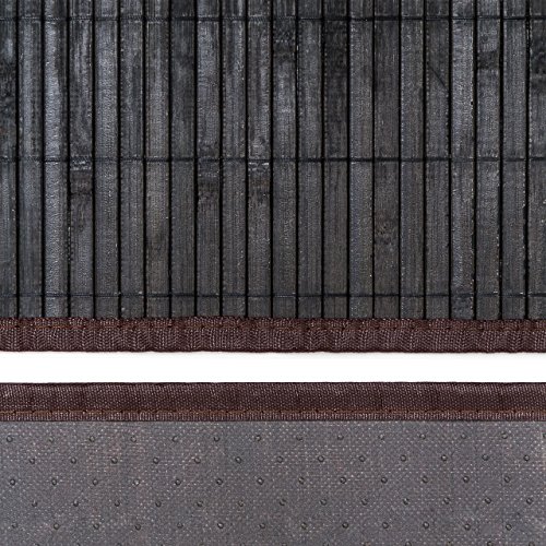 Relaxdays Bamboo Bath Mat 80 x 50 cm Bathroom Mat of Wood with Anti-Slip Underside, Perfect for use as Bathtub Mat or Shower Mat, Black