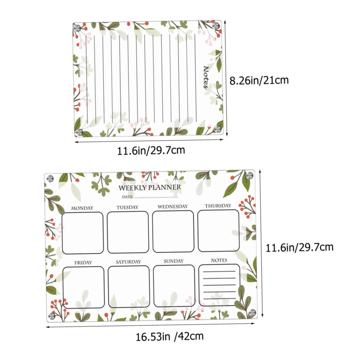 Acryl Wochenplaner Tafel Magnetisch für Kühlschrank und Küche | 1 Satz mit Stiften, To Do und Terminplanung, Tragbar und Schreiben Geeignet