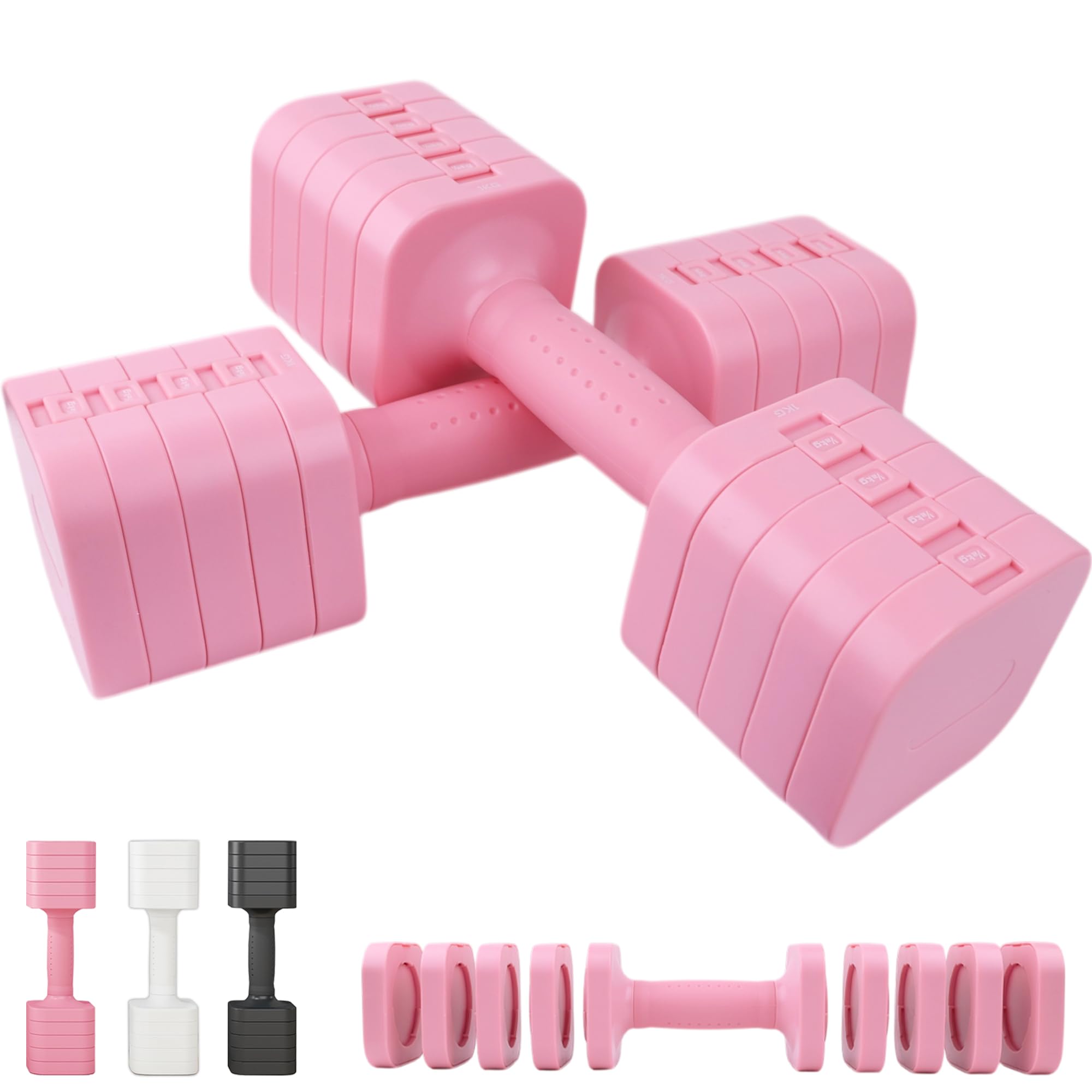 Amazon | [Ms.RAJA] 可変式ダンベル 1kg～5kg (選べる単品5kg/セット