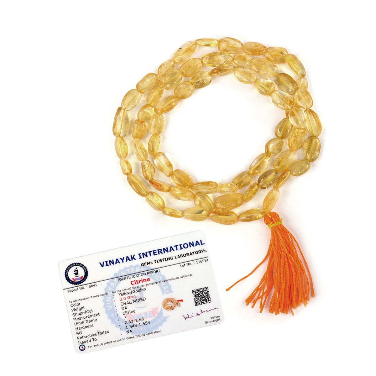 Crystu Certified Citrine Mala Necklace Natural Crystal Stone Reiki Healing Oval Bead Mala. Charged By Reiki Grandmaster & Vastu Expert (B09T6B47WY) Amazon Price History, Amazon Price Tracker