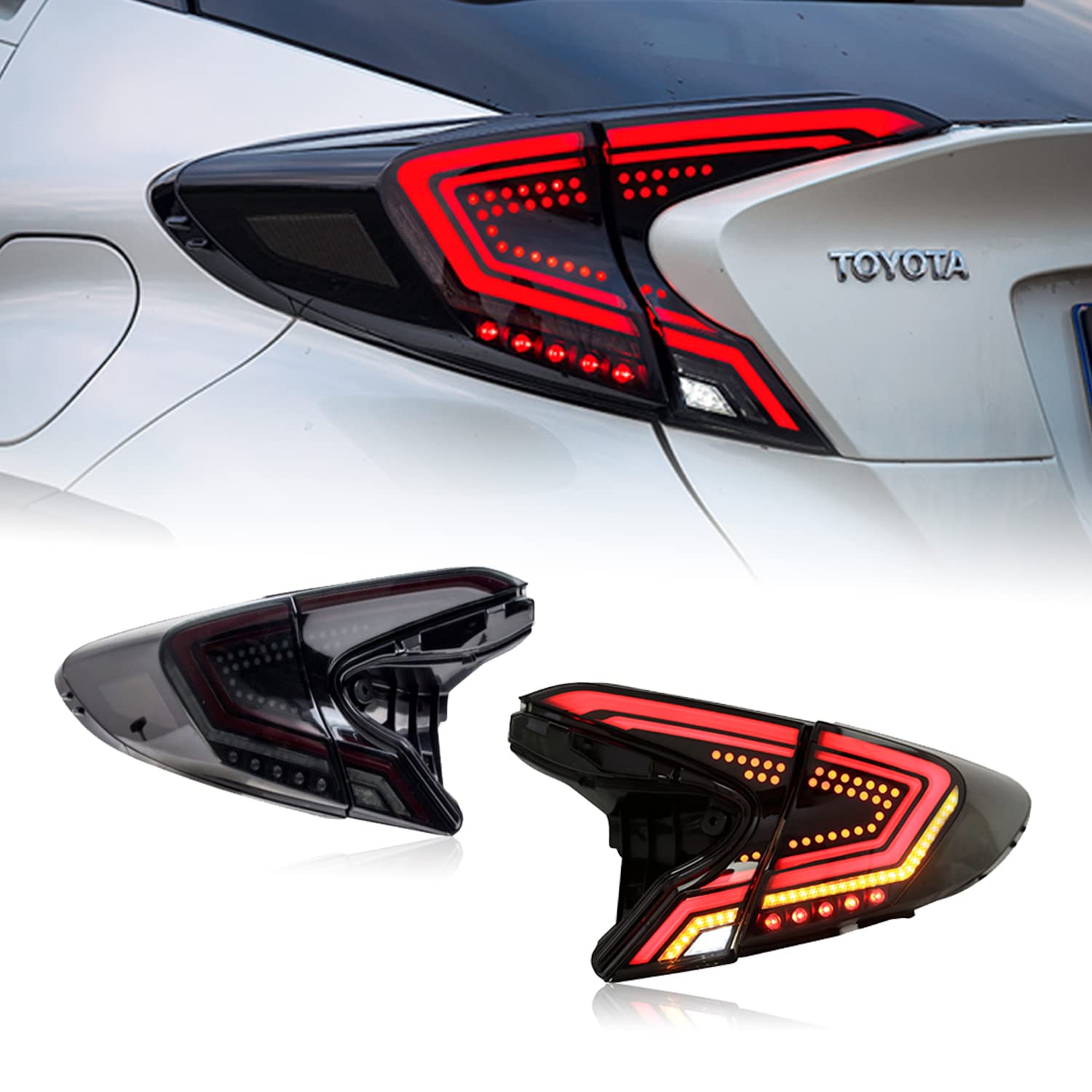 Amazon | HCMOTIONZ トヨタC-HR テールランプ 全LED 流れるウインカー 