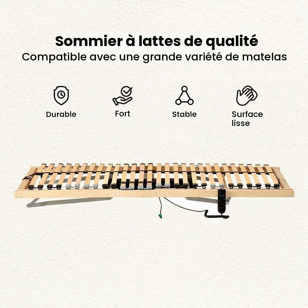 vidaXL Sommier à Lattes Marron 70 x 190 cm Bois de hêtre Massif, Cadre de lit Moderne, Design rectangulaire, Base à Lattes Robuste, Soutien Ergonomique, Support Solide pour Matelas