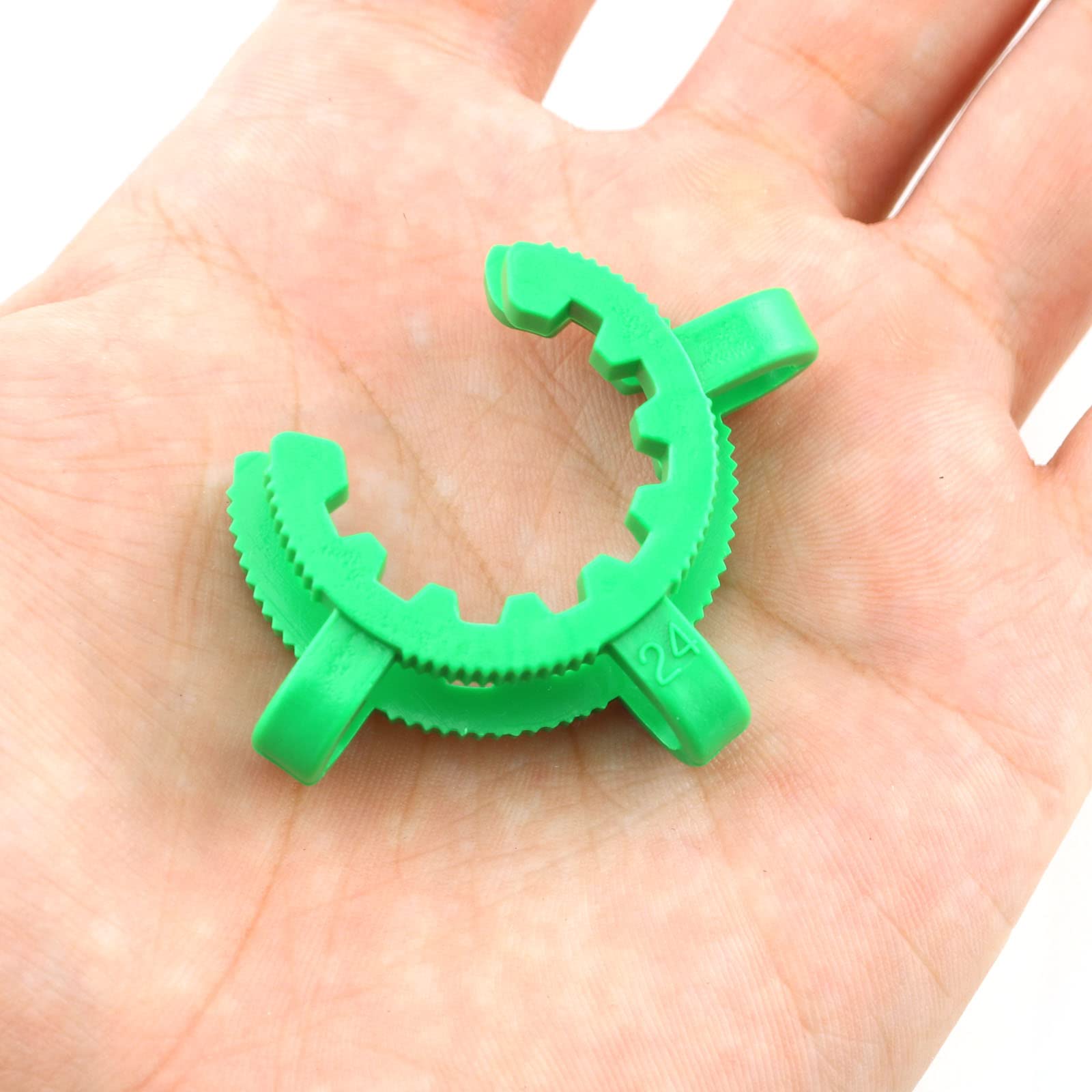 8pcs 24mm Keck Clips Green #24 Plastic Lab Keck Clamps For 24/29 24/40 Joint