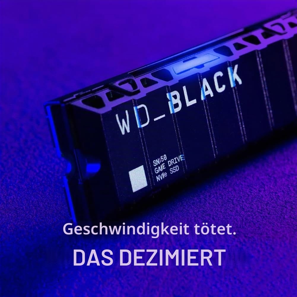WD_BLACK SN850 1 TB NVMe SSD Offiziell Lizenziert für PS5 Konsolen (interne Gaming SSD mit Heatsink; PCIe Gen4 Technologie, bis zu 7.000 MB/s Lesen, M.2 2280)