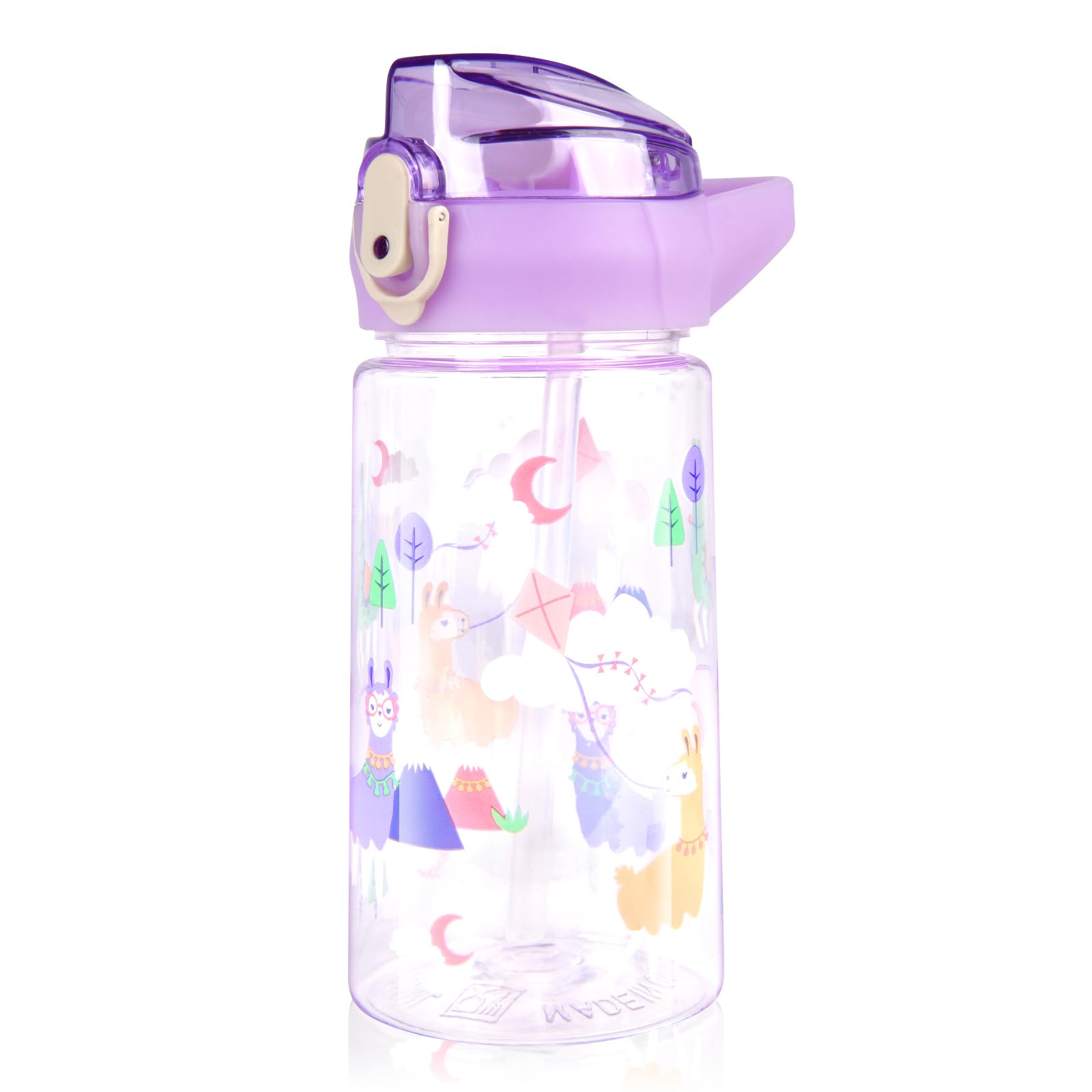 flintronic Borraccia Bambini, 500ML Borraccia per Bambini Senza BPA, Bottiglia Acqua con Cannuccia, Bottiglia d'Acqua a Prova di Perdita, Regalo per Bambini