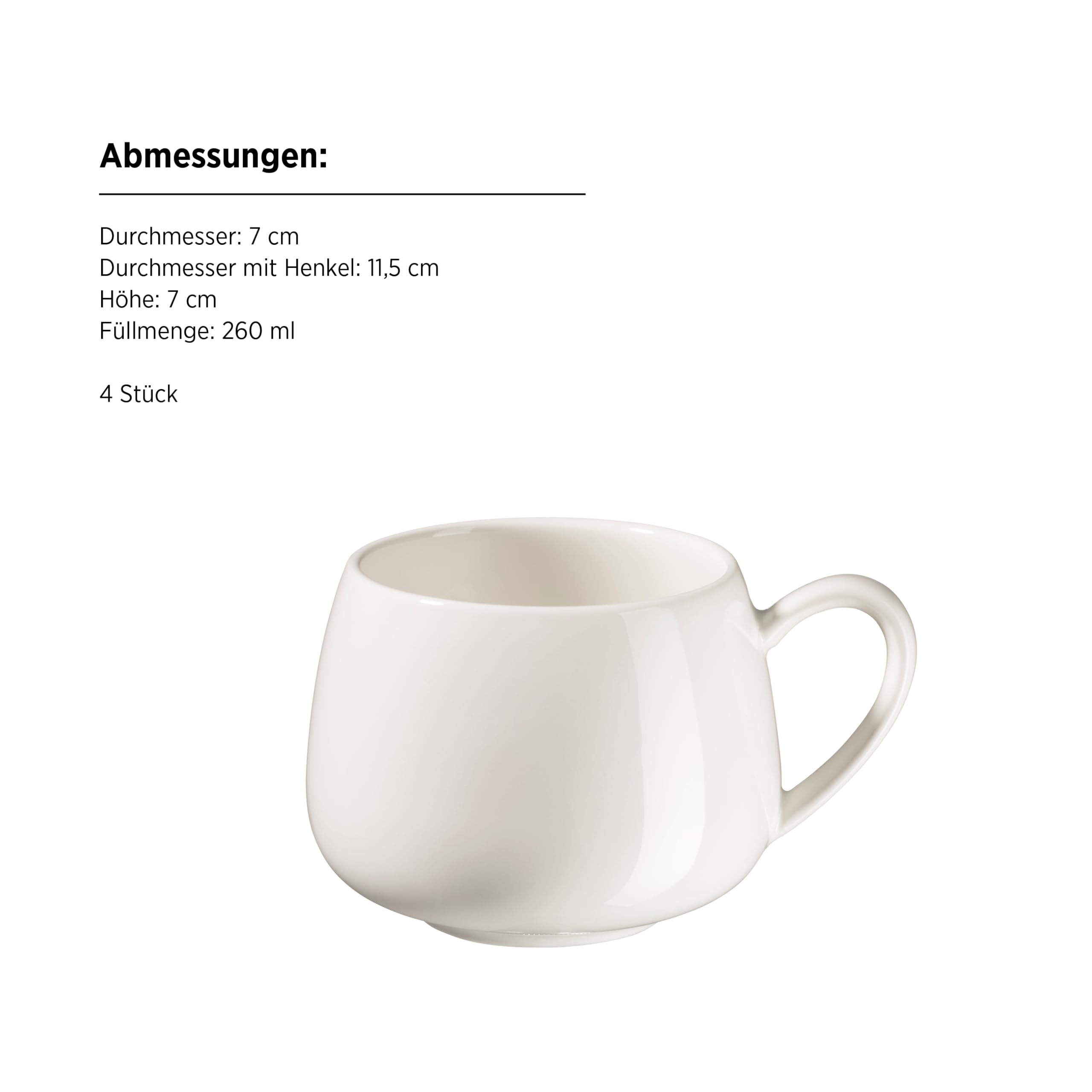MÄSER Kaffeetassen Set, Porzellan Taya