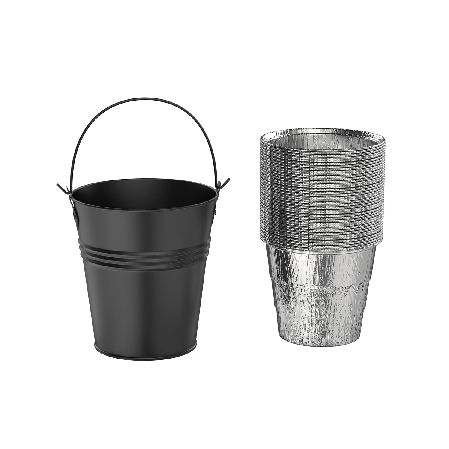 Buy KEESHA Grill Grease Bucket & 40 Pack Bucket Liner Metal Drip Bucket