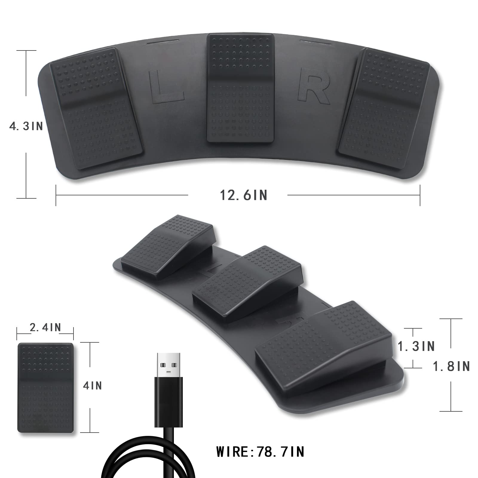 Tastiera A Triplo Interruttore Con Pedale USB Per PC, Combinazione Di Tasti Personalizzata Gioco Per Laptop~p133300099