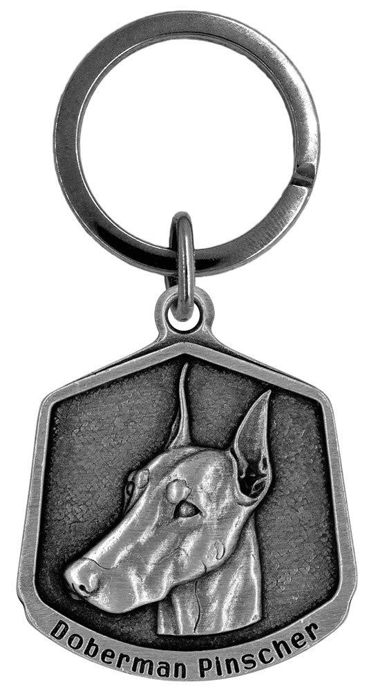Hampshire Pewter Doberman Pinscher Dog Keychain