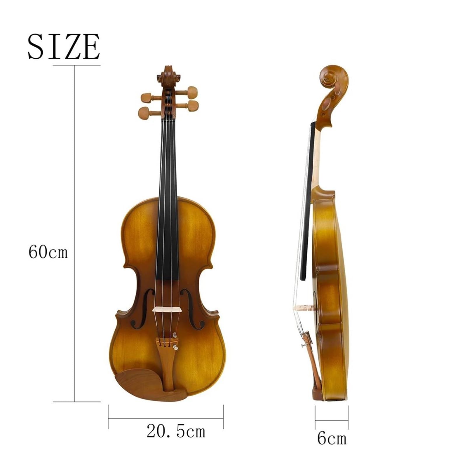 Violino 4/4 Vintage In Legno Massello Acustico Violino(1SET)