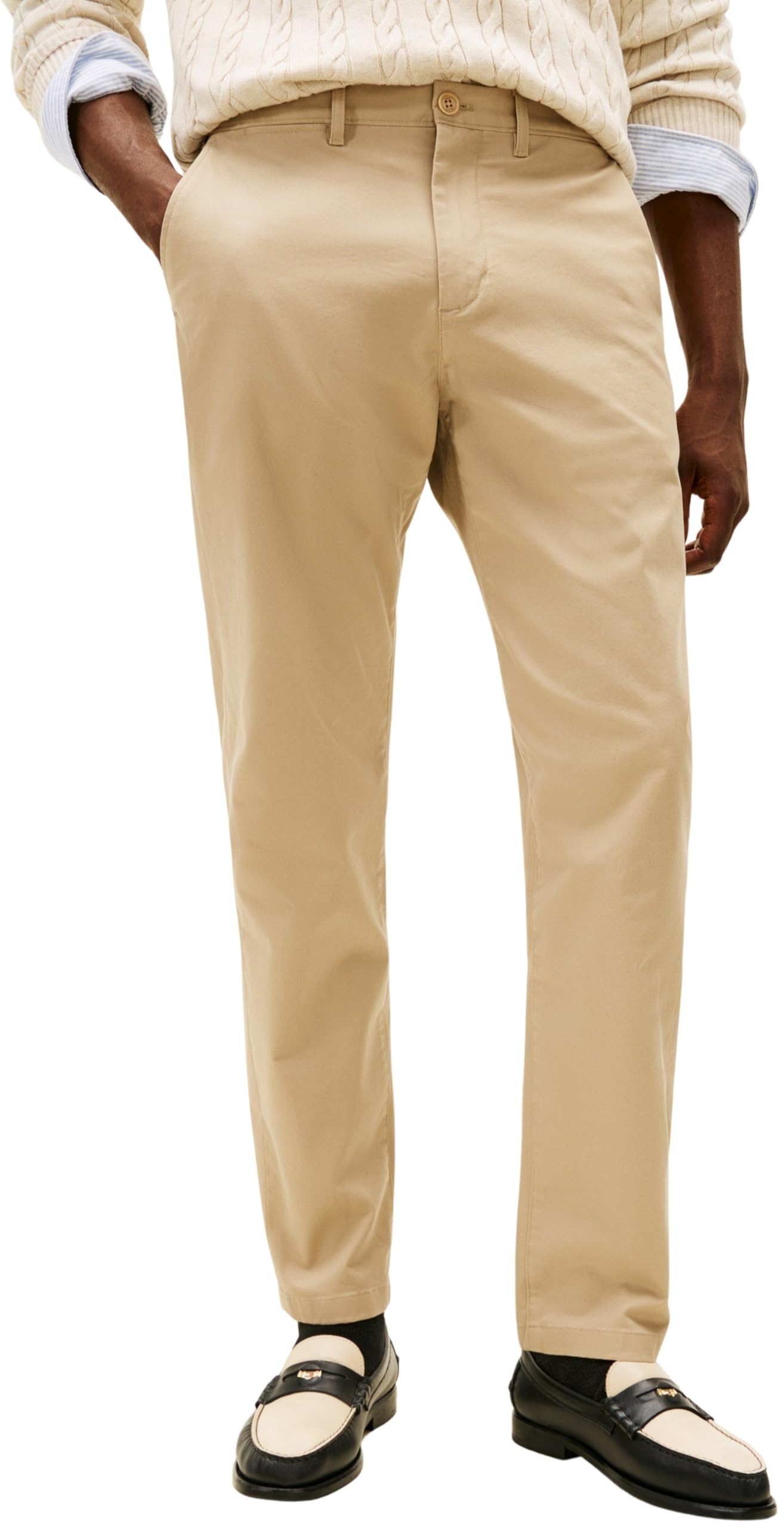 Tommy Hilfiger Men Harlem Essential Twill MW0MW40690 Chino, Beige, 30W / 28L