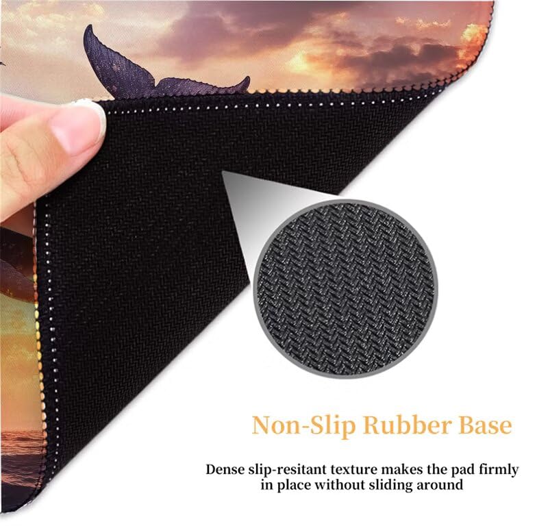 Tapis de souris baleine bleu pour espace de télétravail sur PC