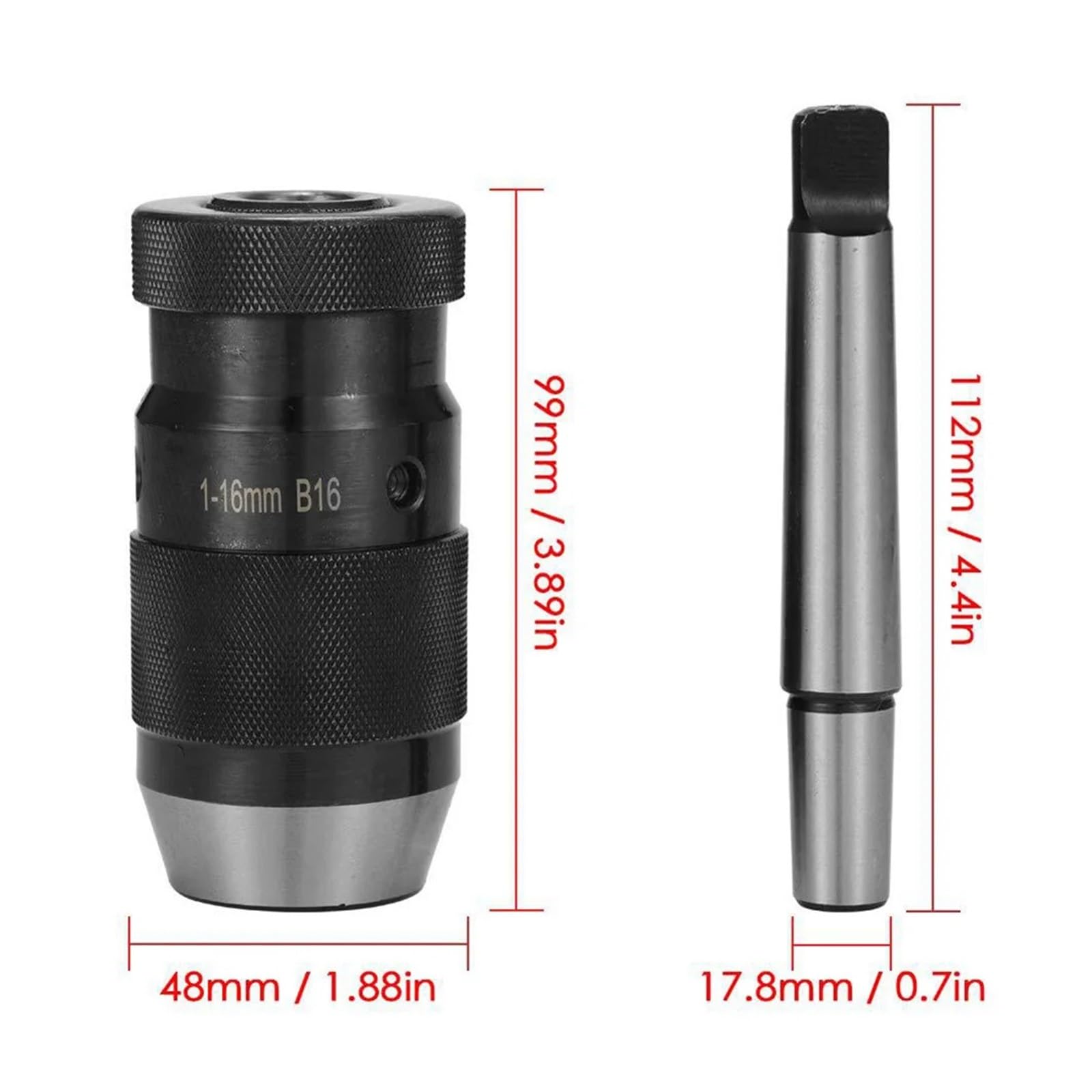 Mandrino autoserrante MK2-B16 1-16mm con mandrino conico MK2