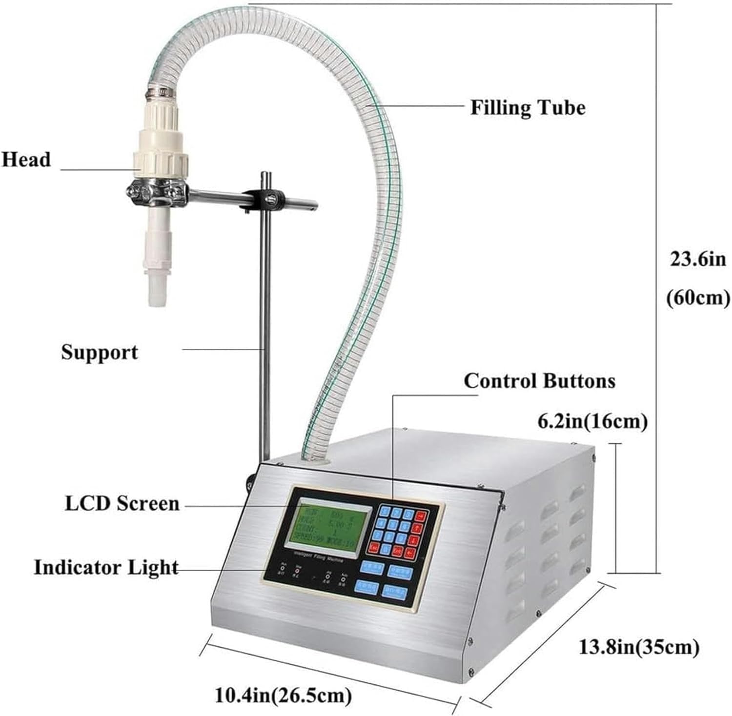 Máquina llenadora automática de líquidos, llenadora de líquidos viscosos de 17 l/min con control digital, equipo de embotellado para procesamiento de miel, máquina llenadora y pesadora para miel, ac