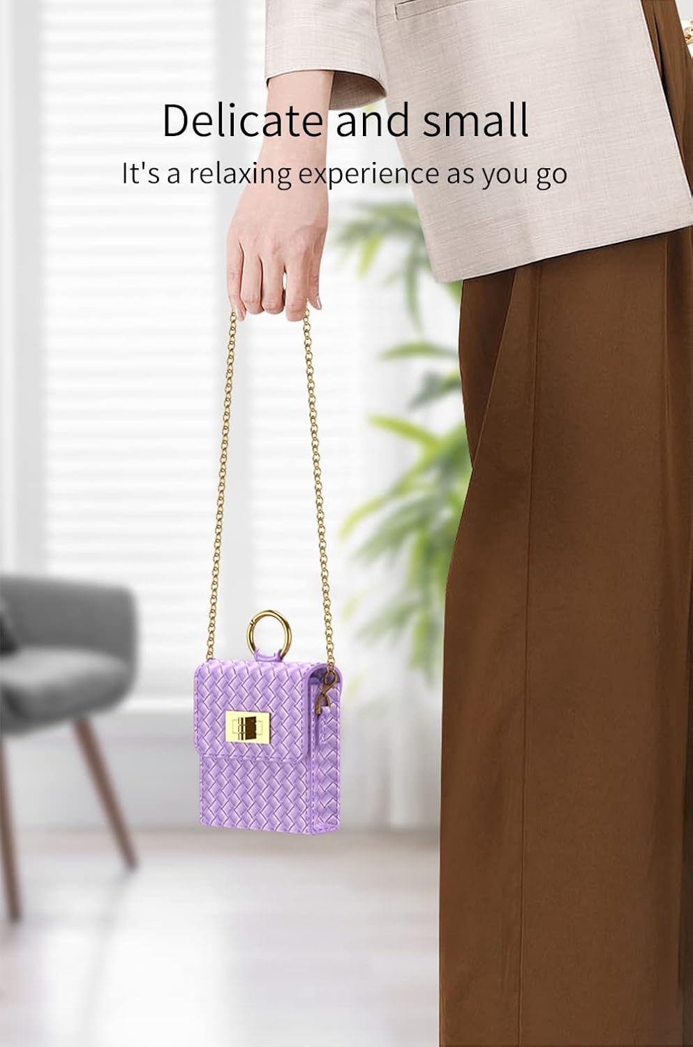 SHIEID Women's Green Woven Texture Crossbody Phone Wallet Handbag with Strap for Samsung Galaxy Z Flip4/Flip3/Flip Phone Pocket