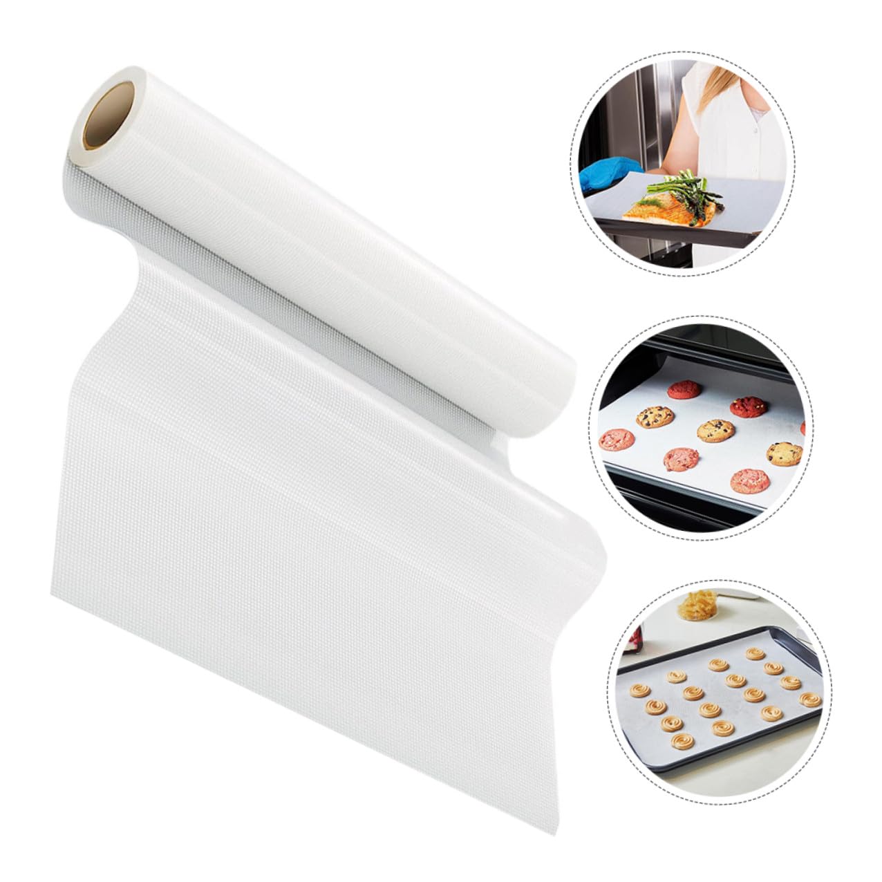 Wiederverwendbare Silikon Backmatte Rutschfest Hitzebeständig Antihaftbeschichtet Langlebige Dauerbackmatte für Backofen und Heißluftfritteuse Vielseitig
