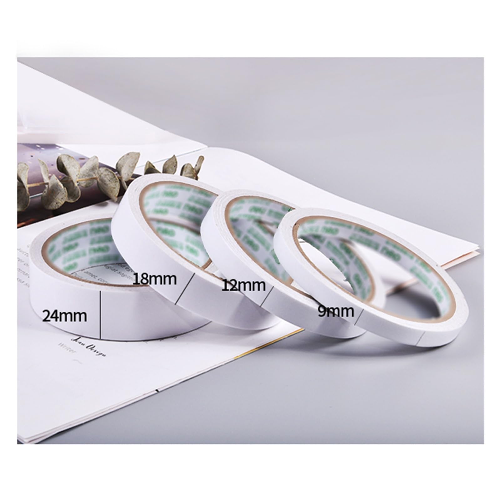 DAVBIR 5 Rollos de Cinta Adhesiva de Doble Cara, Cinta Adhesiva Fuerte Ultrafina, Suministros Escolares de Oficina, Ancho Opcional de 10M Perfection (Size : 10M, Color : 50mmx5rolls