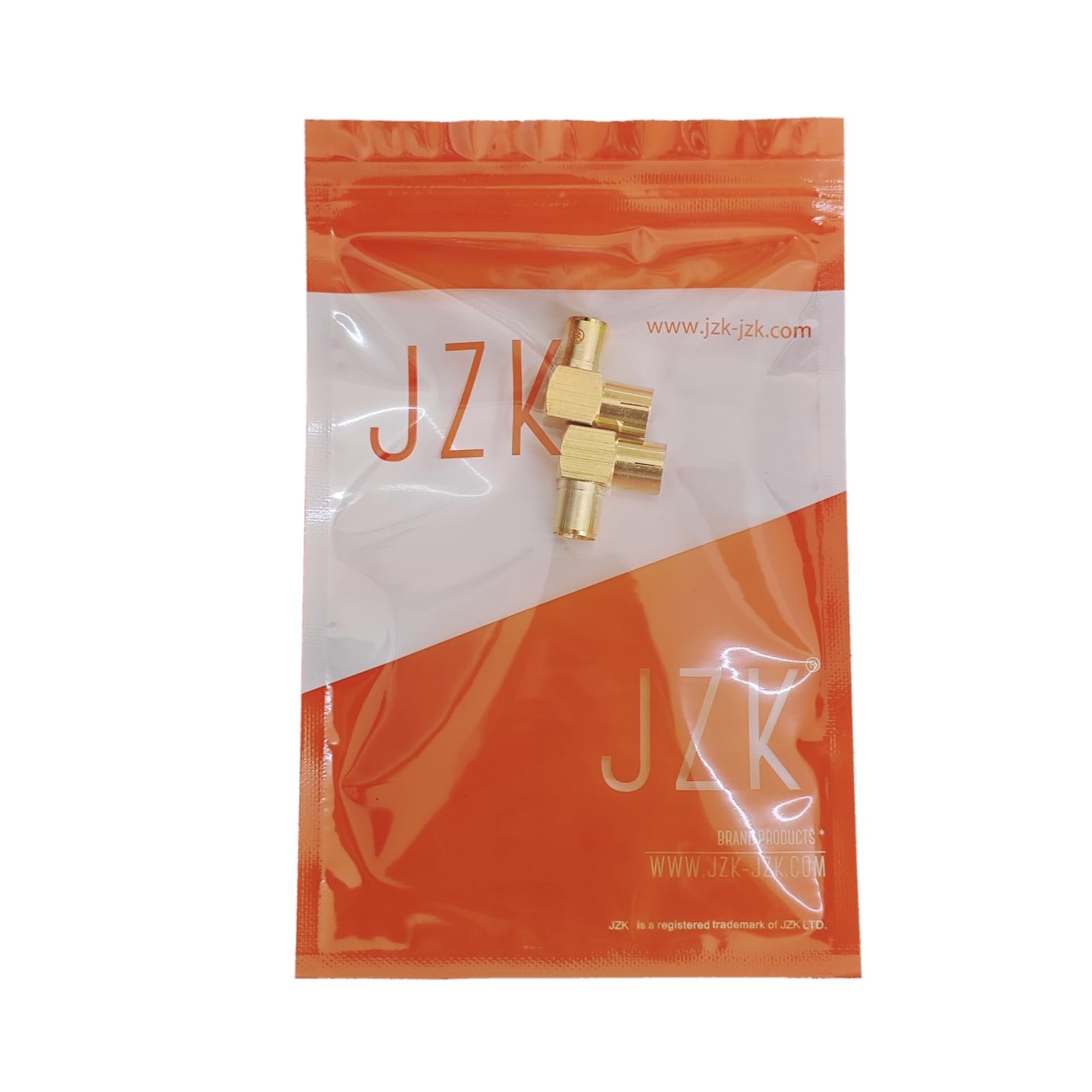 JZK 2X Adaptateur coaxial PAL mâle vers Femelle, plaqué Or, coudé à 90°, Compatible avec antennes, câbles Satellites, câbles TV, DVB-T et DVB-T2 HD