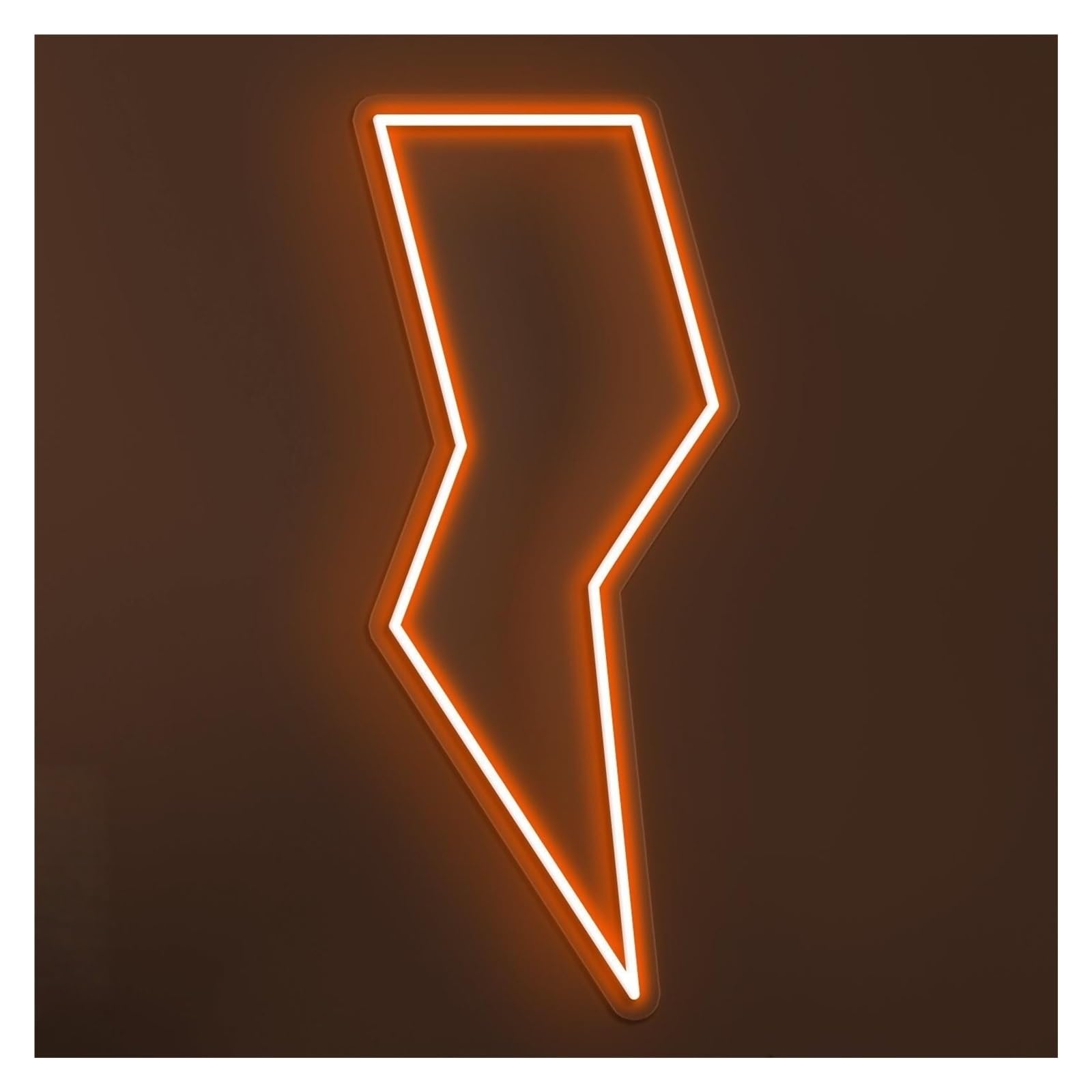 Rongch Orange Hanging Art Signs Lightning Neon Sign Handmade, Suitable For Game Room Decor With Brightness Adjustable 30Cm(Orange)