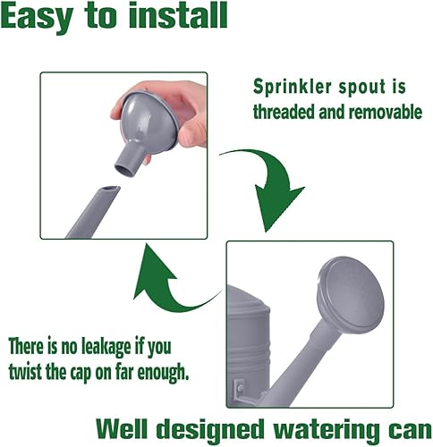 Miniatura 4 de Regadera de plástico para plantas de interior, flores de jardín al aire libre, regadera para plantas de interior con cabezal de aspersor (12 galón,