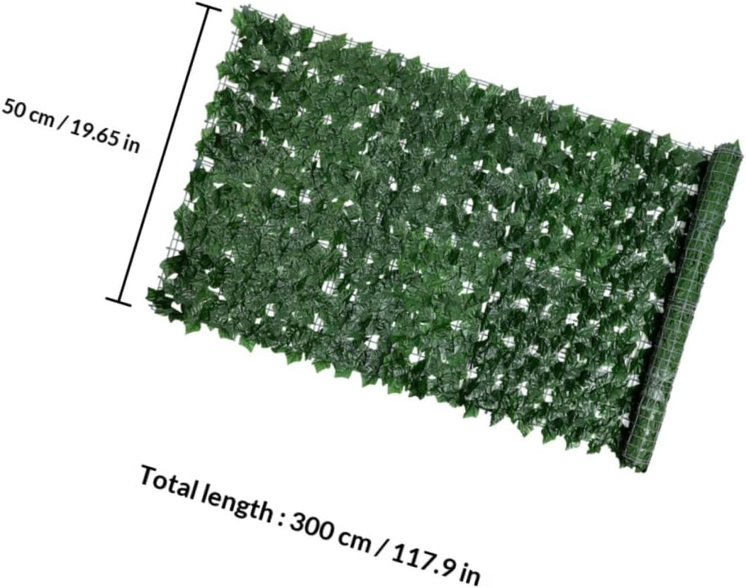 Homoyoyo Simulated Green Plant Fence with Lifelike Leaves Privacy Screen for Garden Balcony Outdoor Use 0.5m X Artificial Trellis Wall Decorative Faux Leaf Panel