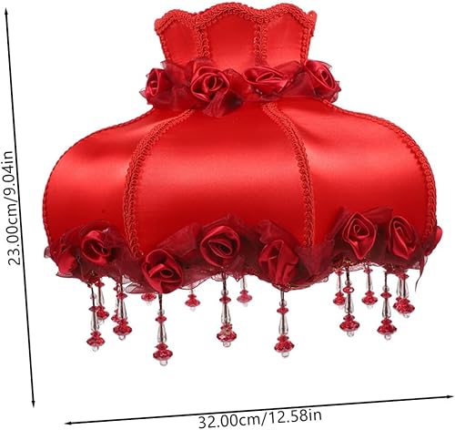 Miniatura 8 de Housoutil Pantalla de lámpara retro europea para casa de campo, accesorio de pantalla de lámpara bohemia, pantalla rústica, pantalla de lino,