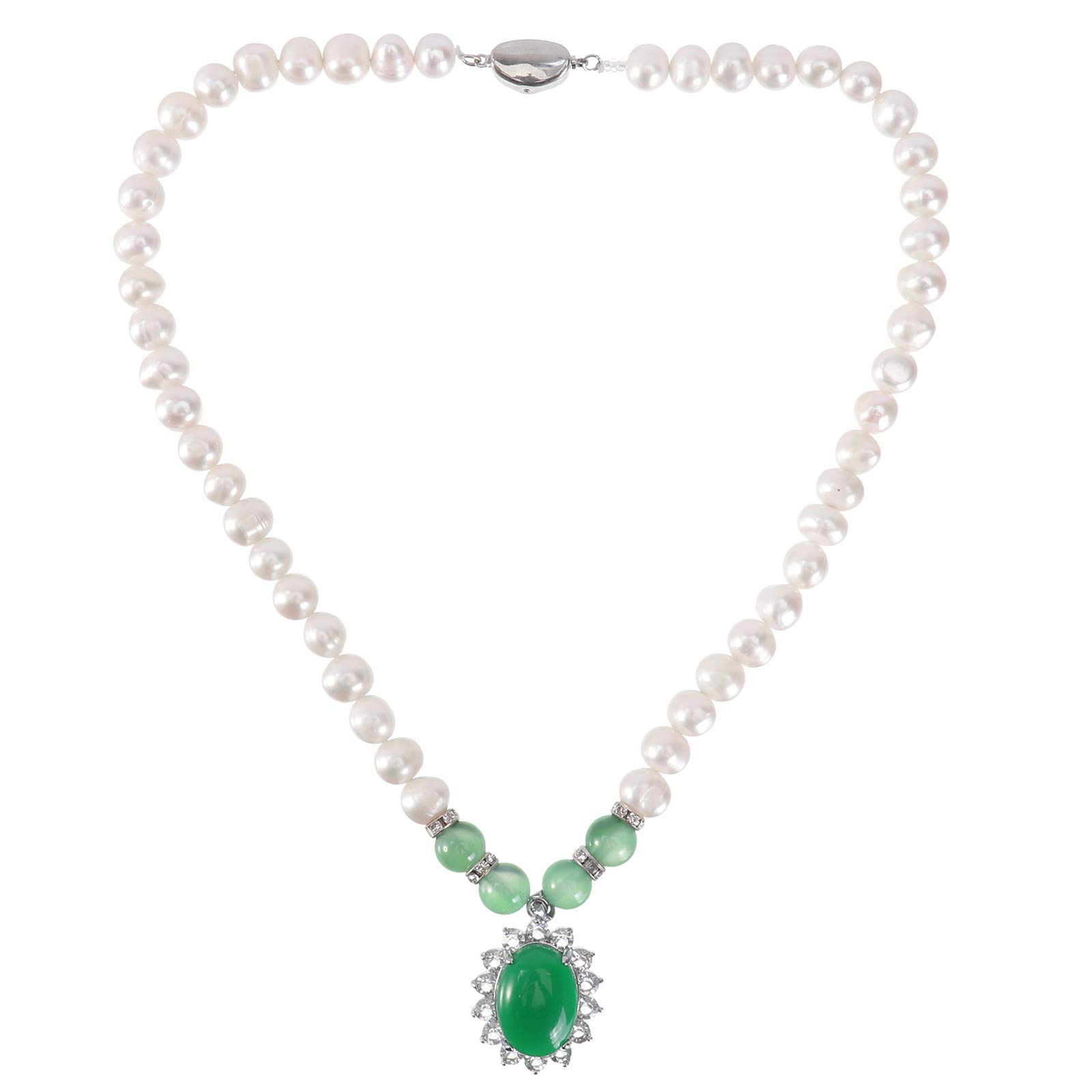 1set Collana Di Perle Naturali Di Con Pendente Elegante Per La Festa Della Mamma Accessorio Chic Per Occasioni Speciali e Uso Quotidiano Include Scatola e Certificato