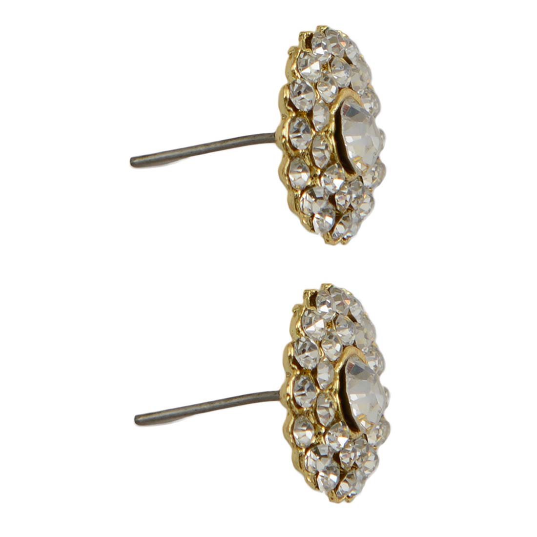 Silver Stud Earrings with Blue Gems
