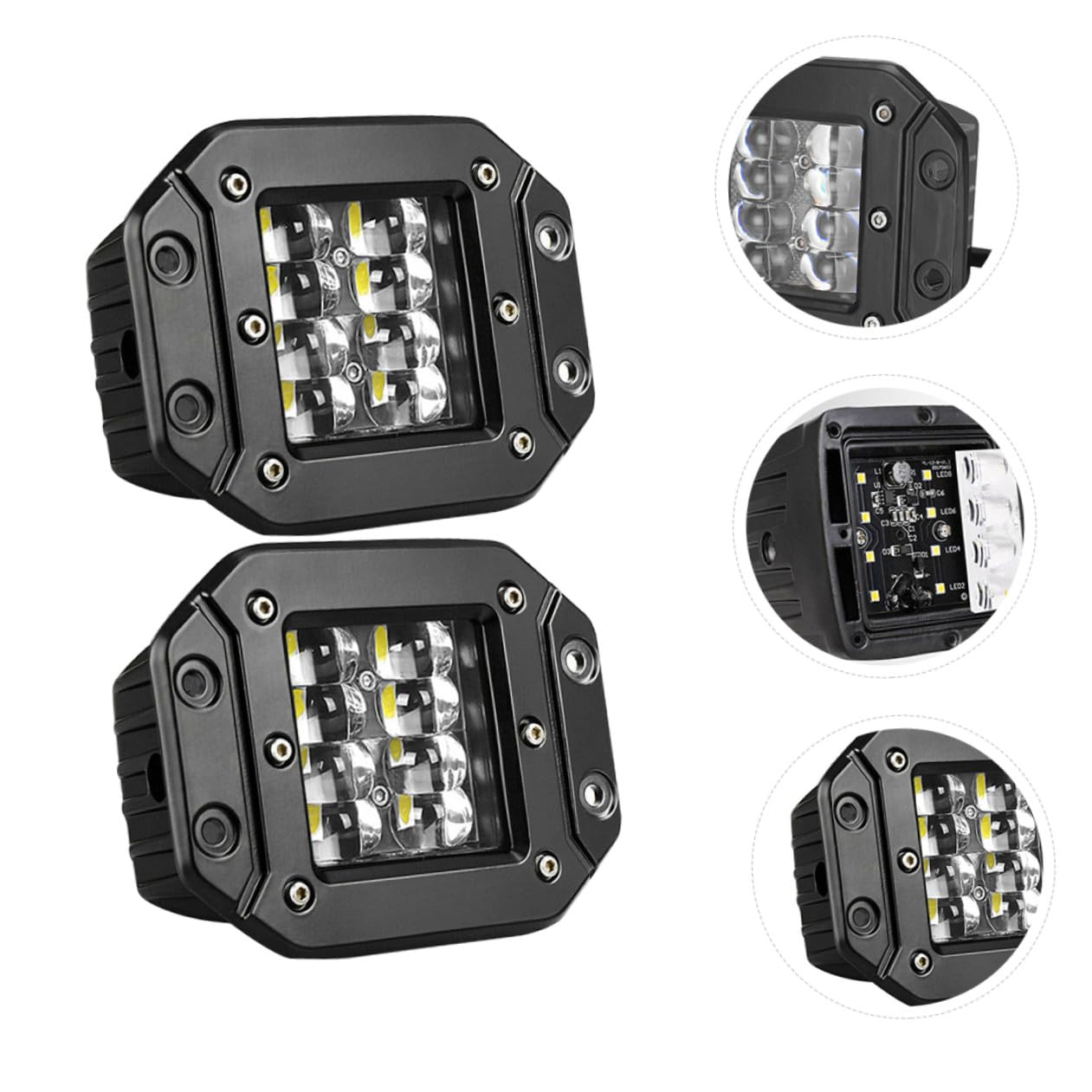DOITOOL Faros LED 5 160w 2 Piezas Impermeables para Coche Suv Todoterreno, Luz de Trabajo Resistente Ip68, Iluminación Potente para Conducción y Uso Exterior
