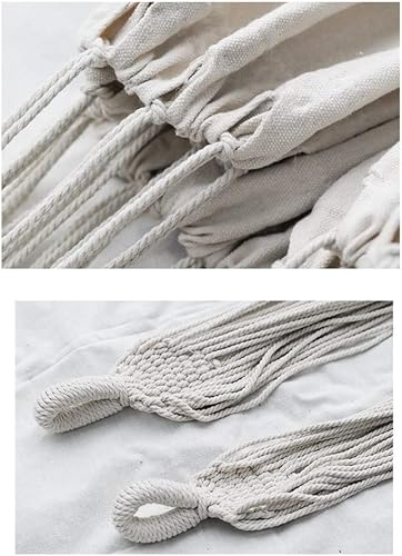 Miniatura 4 de Hamaca brasileña doble hamacas de tela suave y cómoda, lona de algodón, para colgar portátil, para dos personas, hamaca bohemia con flecos, grande