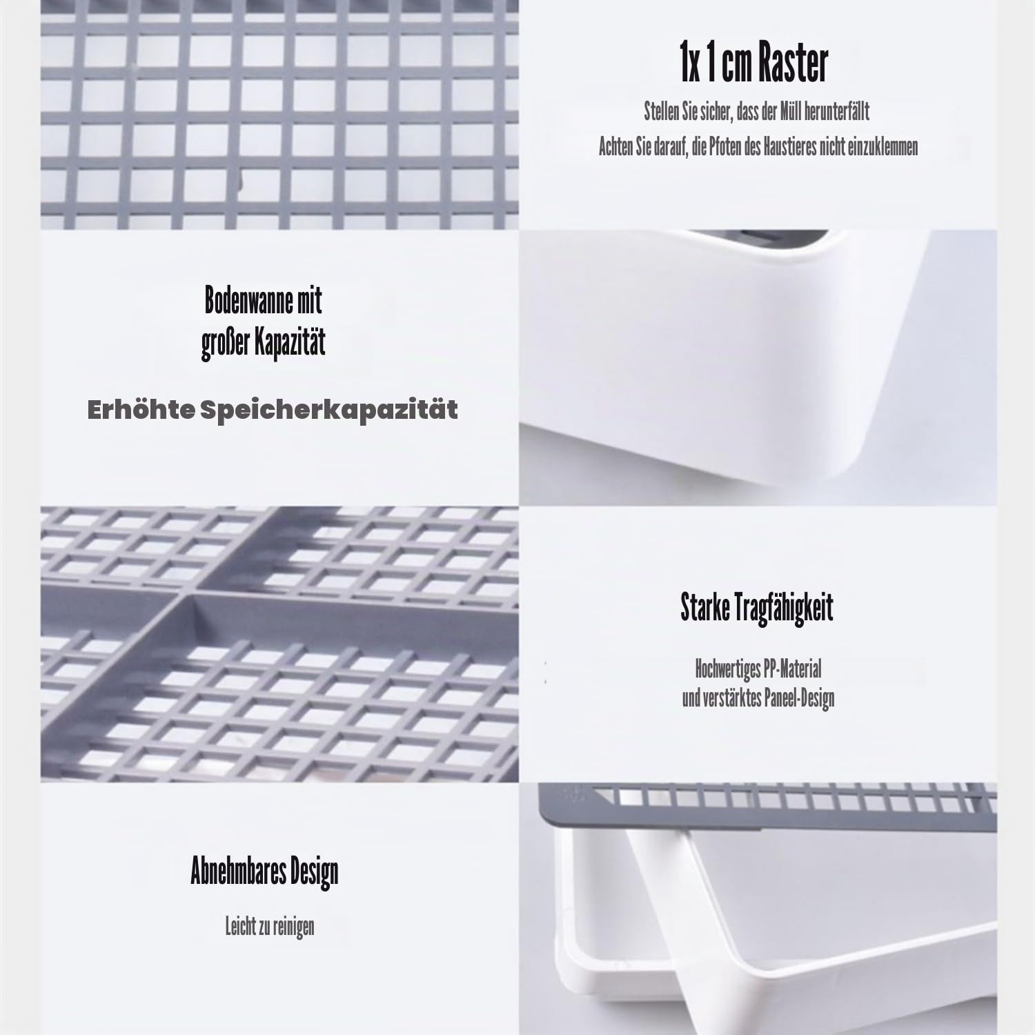 Große Kaninchentoilette mit Rost Rabbit Litter Tray Ecke WC Haus Große Kaninchen Käfig Kaninchenklo Kaninchenkäfig Toilette für Kleintier Meerschweinchen (L)