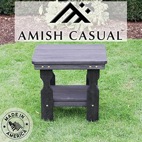 Amish Casual Heavy Duty Pressure Treated End Table (Semi-Solid Black Stain) #TOP1