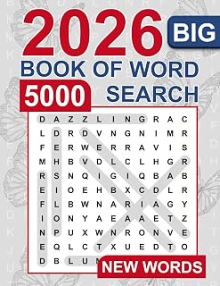 Big Book of Word Search 5000 New Words: Large Print Puzzle Book for Adults & Seniors | Relaxing Brain Games with Hints & Glossary
