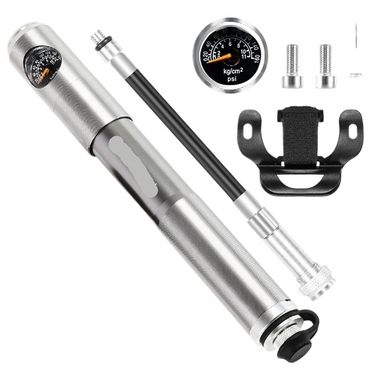 Tragbare Fahrradpumpe 160 PSI, Aluminiumlegierung, for Fahrradreifen, geeignet for Schrader- und Presta-Ventile, Mini Für Basketball, Fußball und Volleyball